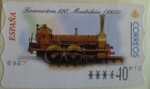 Stamps : Europe : Spain :  ATM (TRENES) 2001. Locomotora 120, Madrileña (1851)