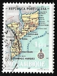 Stamps Mozambique -  Mapa de Mozambique