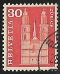 Stamps Switzerland -  Grossmunster in Zurich