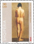 Stamps : Europe : Albania :  Nude Painting, by Abdurrahim Buza