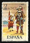 Stamps Spain -  Uniformes militares - Arcabucero de infantería 