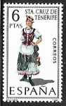 Stamps Spain -  Trajes Típicos Españoles - Santa Cruz de Tenrife