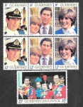 Stamps United Kingdom -  224-226 - Boda Real