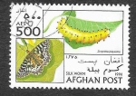 Stamps Afghanistan -  1724 - Gusano de Seda - Mariposa