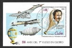 Stamps Cuba -  2582 - HB 200 Aniversario del I Vuelo en Globo