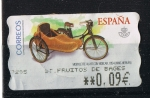 Stamps Spain -  AMTS Mobilette AU-HT con sidecar 1954