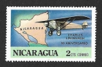 Stamps Nicaragua -  1055 - L Aniversario del Vuelo Transatlántico de Lindbergh