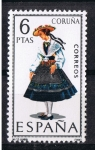 Stamps Spain -  Trajes típicos  La coruña