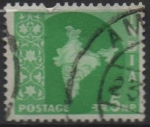 Stamps India -  Mapa d' l' India