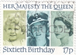 Stamps United Kingdom -  Su majestad la reina en su sexagésimo cumpleaños