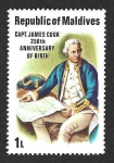 Stamps Maldives -  750 - 250 Aniversario del Nacimiento de James Cook 