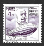 Stamps : Europe : Hungary :  3109 - CL Aniversario del Nacimiento de Ferdinand von Zeppelin