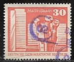 Stamps : Europe : Germany :  Monumento en conmemoración de los Trabajadores en Halle-Saale,Berlín-DDR