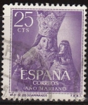 Stamps Spain -  ESPAÑA 1954 1134 Sello Año Mariano Ntra. Sra. de los Desamparados Valencia 25c Usado