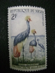 Stamps : Africa : Nigeria :  grues couronnes - proteccion de la fauna