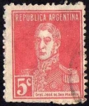 Stamps Argentina -  Jose de San martín 5 cent.