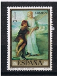 Stamps Spain -  Edifil  2203   Pintores   Eduardo Rosales y Martín  Día del Sello. Marco dorado  