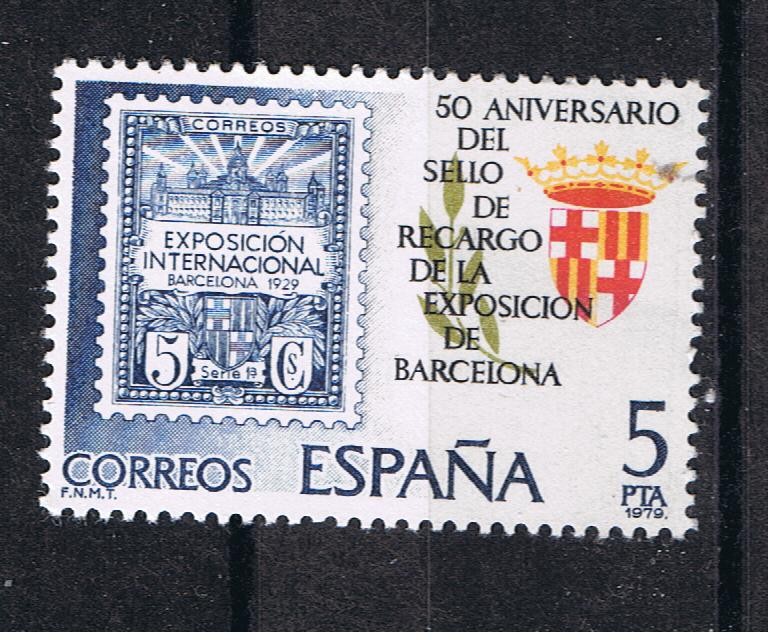 Edifil  2549  50 Aniv. del sello de recargo de la Expo. de Barcelona  