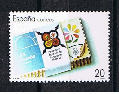 Edifil  2962  XXV  Aniver. de la Federación Española de Sociedades Filatélicas, FESOFI  