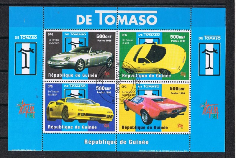 DE TOMASO  hOJA CON LOS CUATRO MODELOS   Italis´98