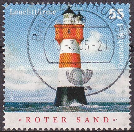 ALEMANIA 2004 Scott 2291 Sello Faro Roter Sand 55 Usado Michel 2410 Allemagne Duitsland Germania Ger