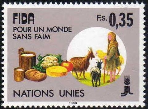 ONU GINEBRA 1988 162 Sello Nuevo ** Agricultura FIDA Por un Mundo sin Hambre 0,35Fs