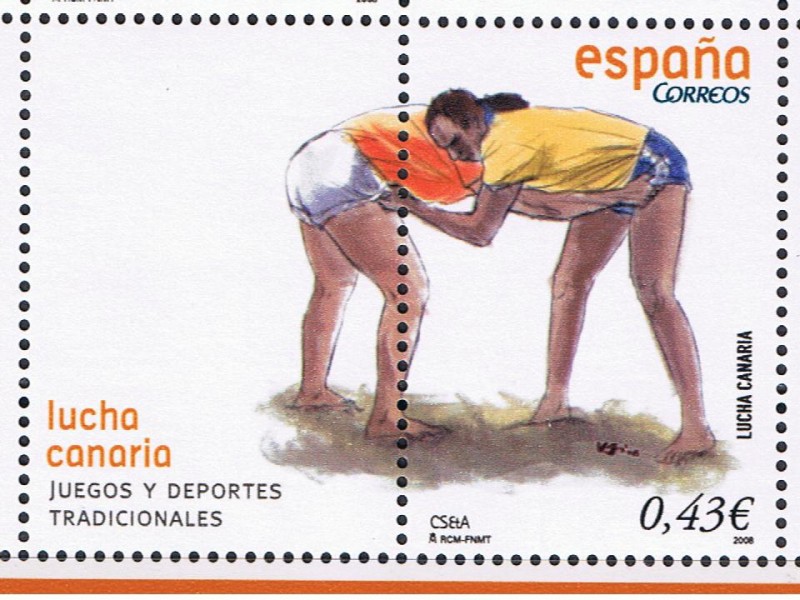 Edifil  SH 4426C  Juegos y deportes tradicionales.  sello mas viñeta .  