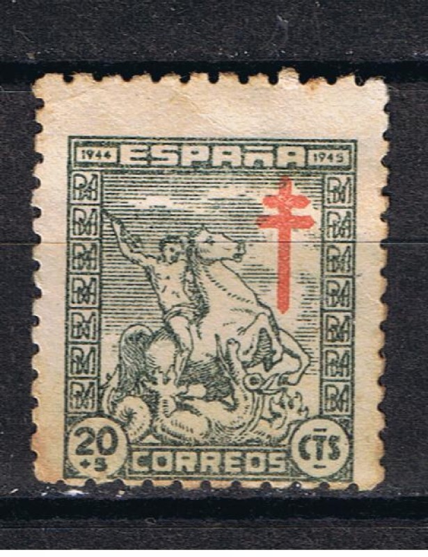 Edifil  985  Pro Tuberculosos. Cruz de Lorena en rojo  