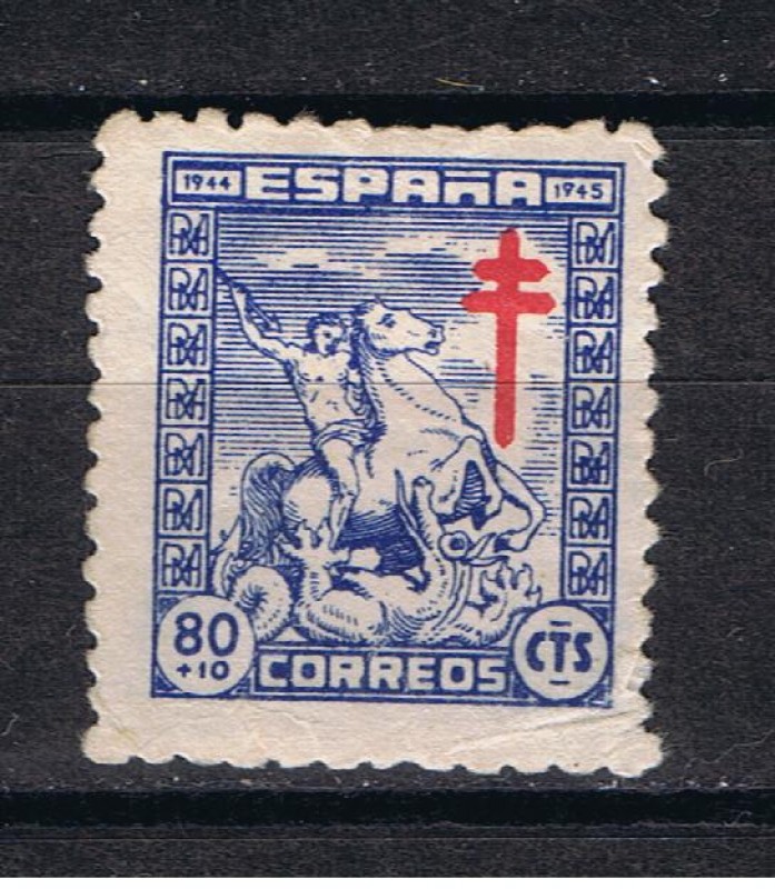 Edifil  987  Pro Tuberculosos. Cruz de Lorena en rojo  