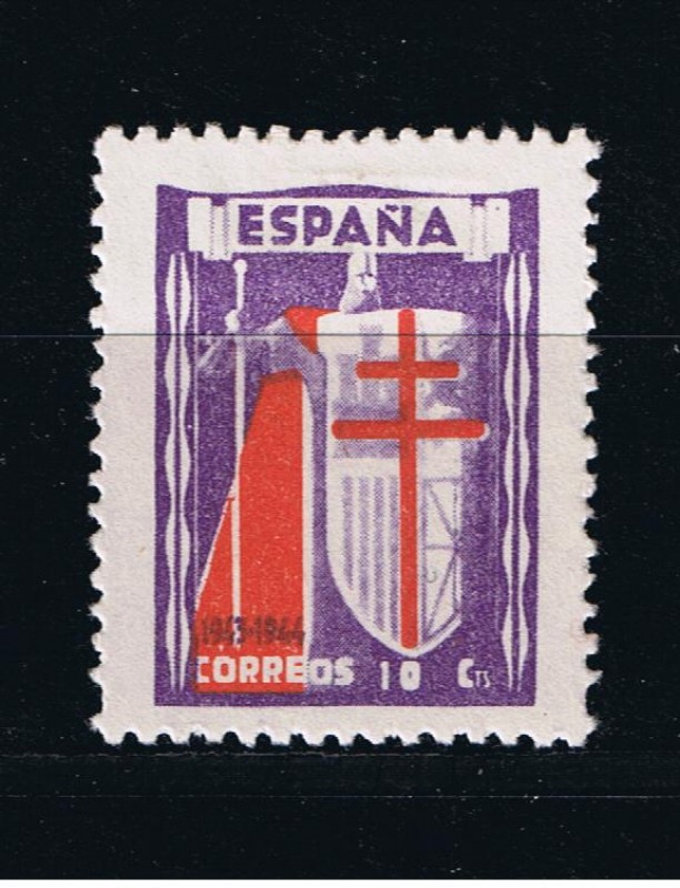 Edifil  970  Pro Tuberculosos. Cruz de Lorena en rojo  