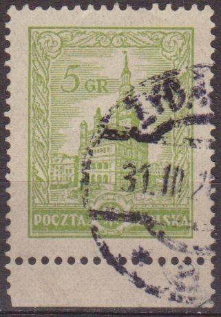 Polonia 1925 Scott 230 Sello Vistas Ayuntamiento de Poznan Usado Polska Poland Polen Pologne