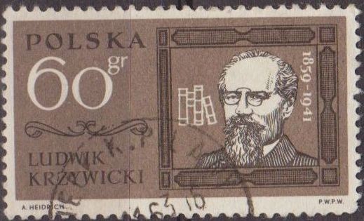 Polonia 1963 Scott 1152 Sello Personajes Famosos Ludwik Krzywicki (1859-1941) Usado Polska Poland