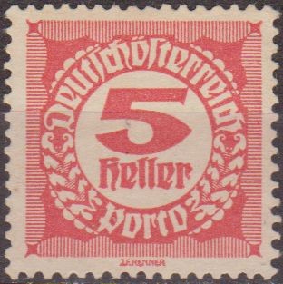 AUSTRIA 1920 Scott J75 Sello * Cifras Numeros 5h Osterreich Autriche 