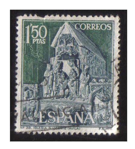 (1877) Serie Turística Paisajes y Monumentos. Iglesia de San Vicente (Avila)