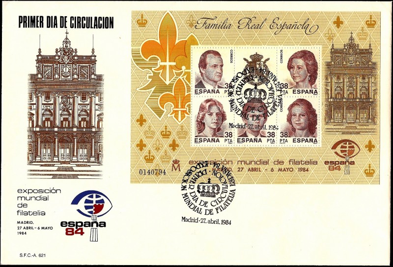 Exposición Mundial de Filatélia España 84 - Familia Real HB - SPD