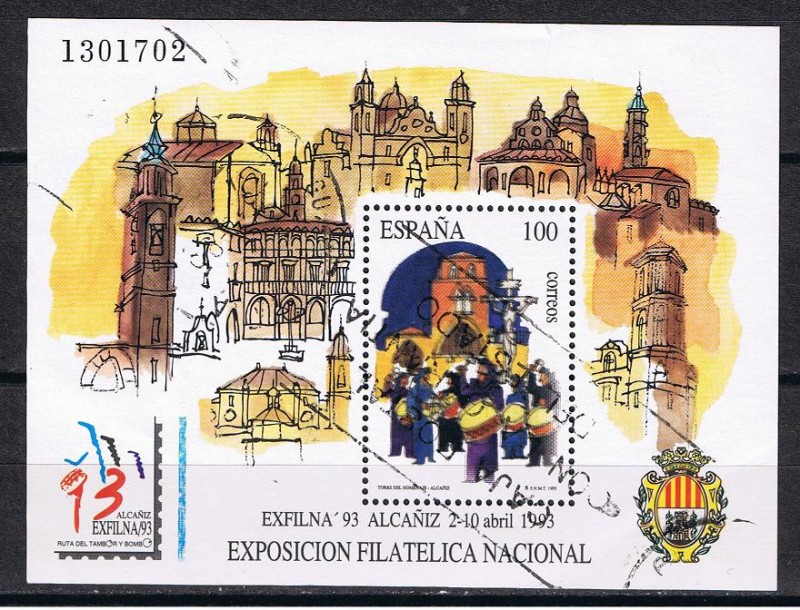 Edifil  3249  Exposición Filatélica Nacional Exfilna¨93.  