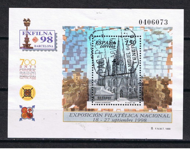 Edifil  3557  Exposición Filatélica Nacional Exfilna¨98.  