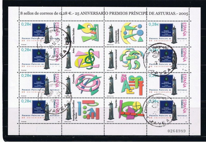 Edifil  MP. 86  25º  Aniver. de los Premios Príncipe de Asturias.  