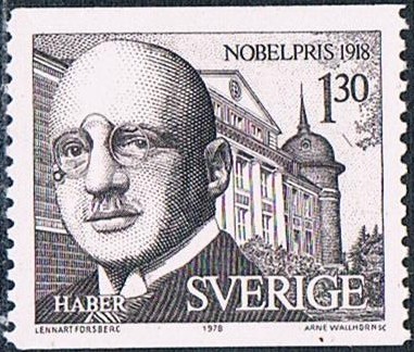 LAUREADOS CON EL PREMIO NOBEL EN 1918. FRITZ HABER, QUIMICO. Y&T Nº 1033