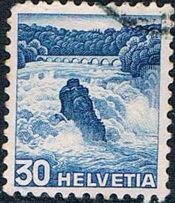 SERIE TURÍSTICA 1936. CATARATA DEL RHIN EN SCHAFFHAUSEN Y&T Nº 295