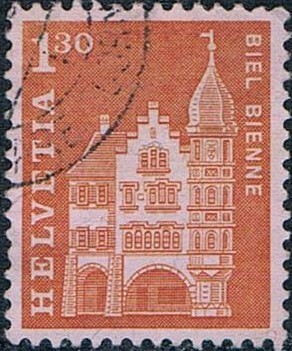 SERIE BÁSICA 1960-63. SEDE DE LA ABADÍA DE LOS LEÑADORES, EN BIEL-BIENNE. Y&T Nº 658A