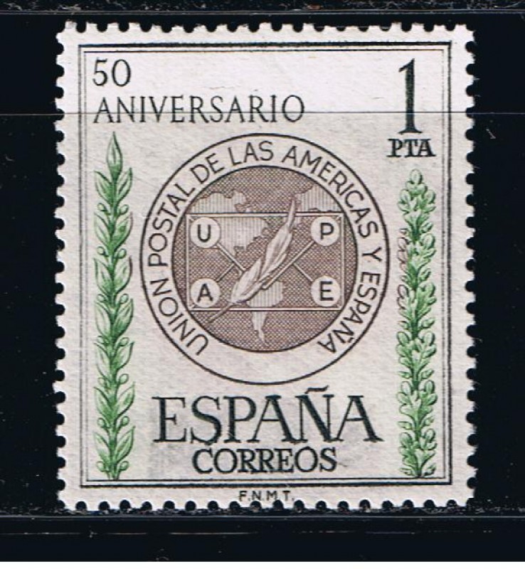 Edifil  1462  L aniversario de la Unión Postal de las Américas. y España.  