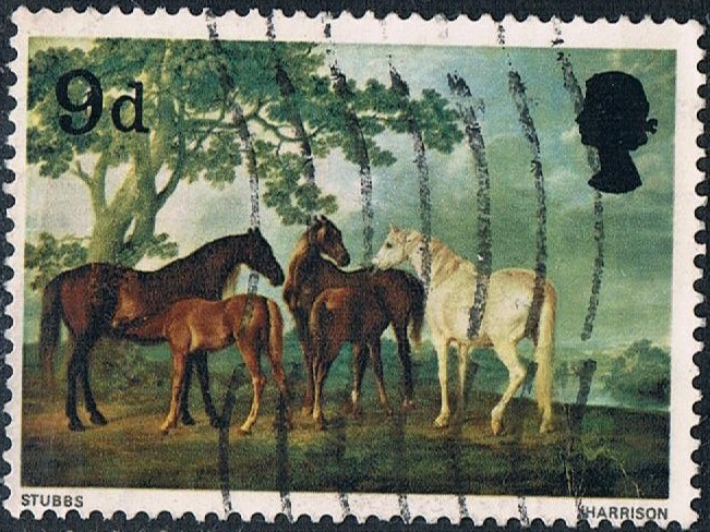 CABALLOS Y PAISAJE, DE GEORGE STUBBS. Y&T Nº 492