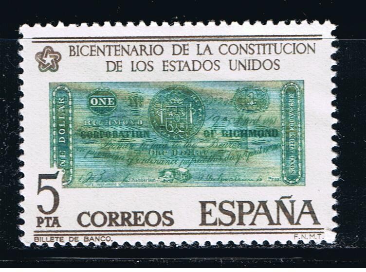 Edifil  2324  Bicentenario de la Independencia de los Estados Unidos.  