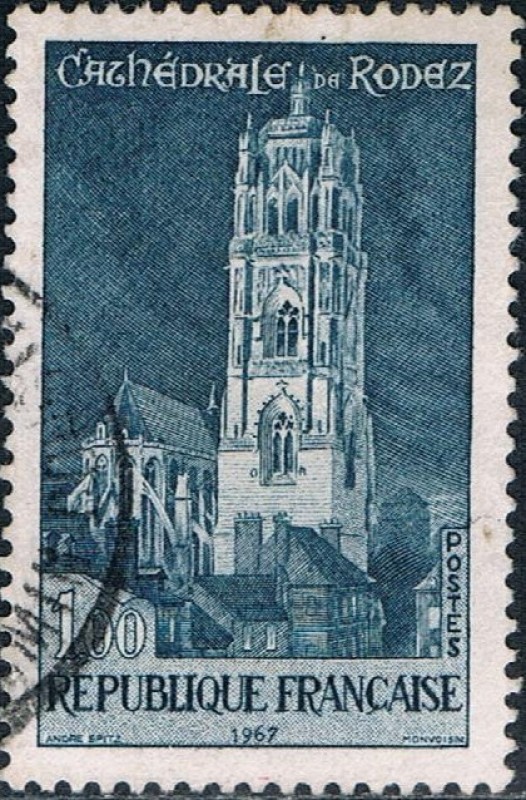 TURISMO 1966-67. CATEDRAL DE RODEZ. Y&T Nº 1504