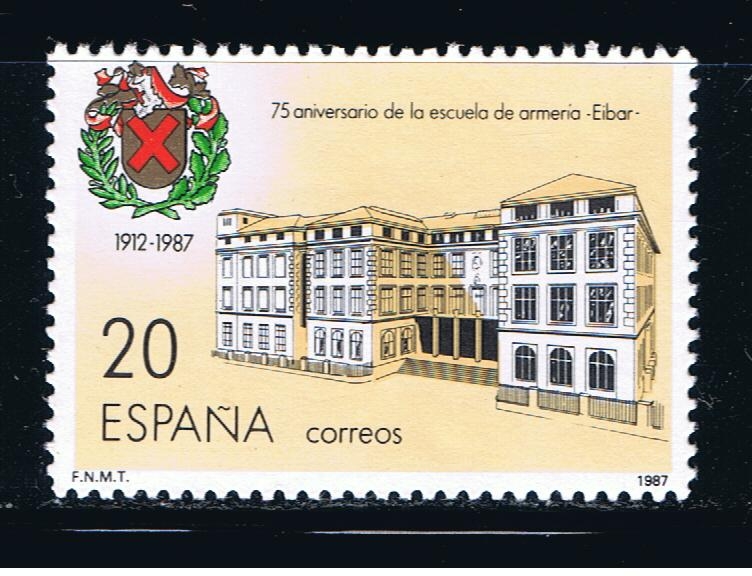 Edifil  2907  75º Aniver. de la fundación de la Escuela de Armería de Eibar. ( Guipuzcoa ).  