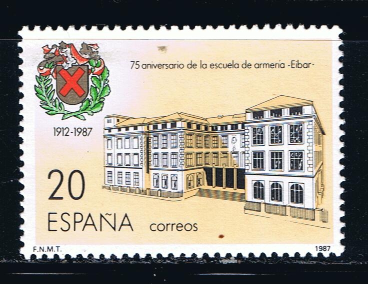 Edifil  2907  75º Aniver. de la fundación de la Escuela de Armería de Eibar. ( Guipuzcoa ).  