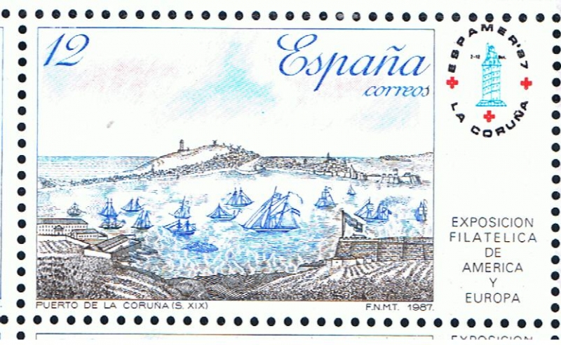 Edifil  2913  Exposición Filatélica de España y América Espamer¨87.  