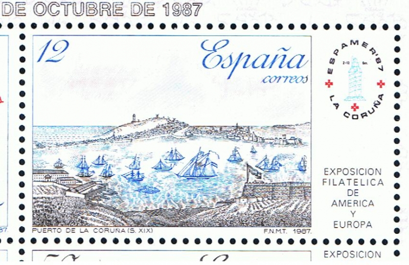 Edifil  2913  Exposición Filatélica de España y América Espamer¨87.  