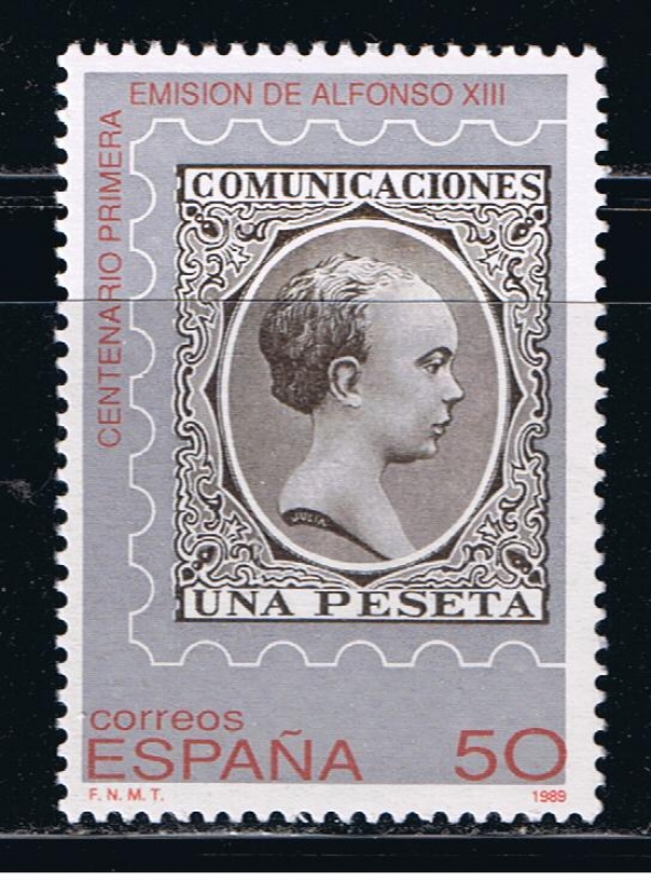 Edifil  3024  Centenario de la primera emisión de Alfonso XIII denominada del ·Pelón